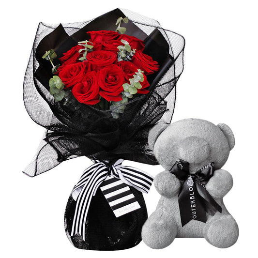 [Valentine] Signature Midnight Kiss Bouquet - Deluxe