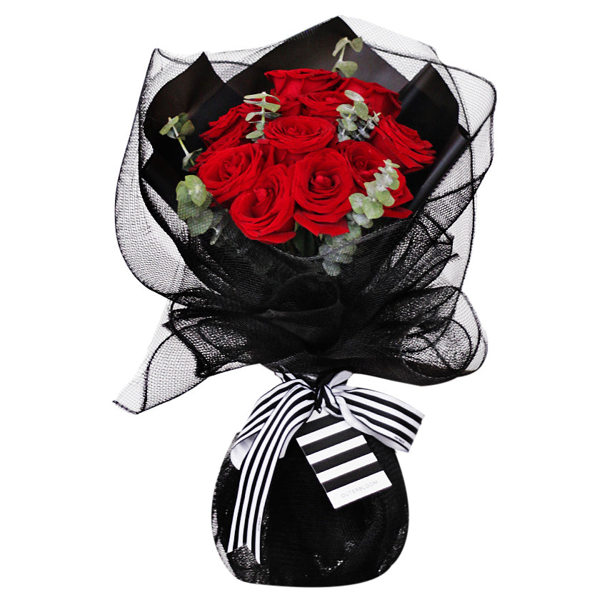 [Valentine] Signature Midnight Kiss Bouquet - Deluxe